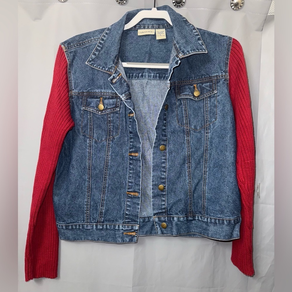 Analogy 100% Cotton Denim Jacket Size L